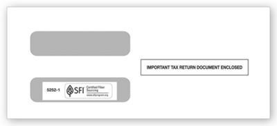 8 7/8 X 3 7/8 2016 3-Up 1099-MISC Income Horizontal Double-Window Envelope