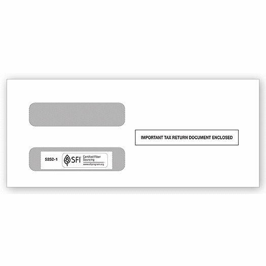 2020 3 Up 1099 MISC Income Horizontal Double Window Envelope TF52521
