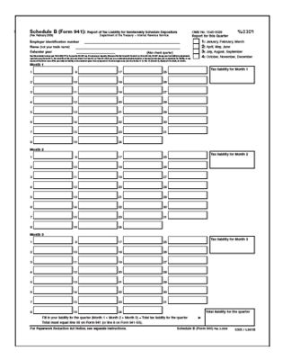 Laser 941B, Supplemental Record Federal Tax Liability - Office and Business Supplies Online - Ipayo.com