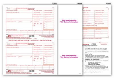 2016 Blank Laser W-2 Set with Backer, 4-part