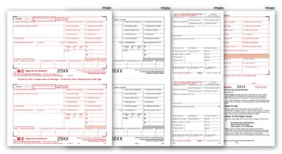 8 1/2 x 11 2016 4-Up Laser W-2 Set , 4-part