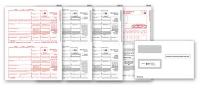 2020 Laser 1099-MISC Income Set & Envelope Kit, 3-part