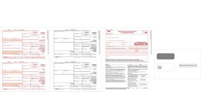 8 1/2 x 11 2016 Laser 1099-INT Income Set & Envelope Kit, 3-part