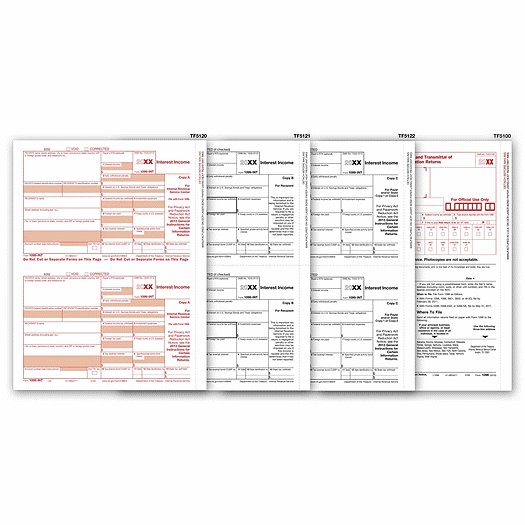 2012 Laser 1099 Interest Tax Form 4-Part Set 25/Pkg. - Office and Business Supplies Online - Ipayo.com