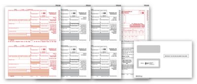 8 1/2 x 11 2016 Laser 1099-DIV Income Set & Envelope Kit, 4-part