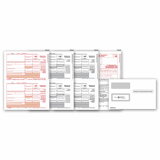 2020 Laser 1099 DIV Income Set Envelope Kit 4 part TF6107E
