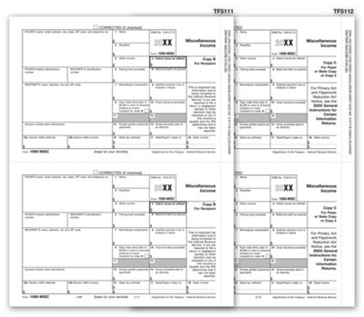 2012 Laser 1099 Misc Electronic Filing Set, 3-part - Office and Business Supplies Online - Ipayo.com