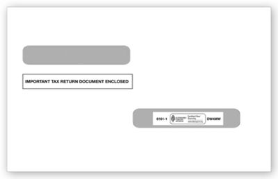 2020 4-Up Laser W-2 & Laser 1099-R Double-Window Envelope