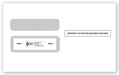 5 5/8 x 9 1/4 2016 W-2 Double-Window Envelope