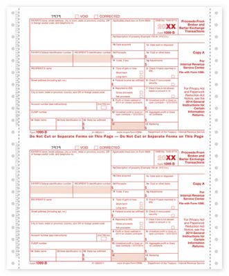 8 x 3 2/3 2016 Continuous 1099-B, Carbonless