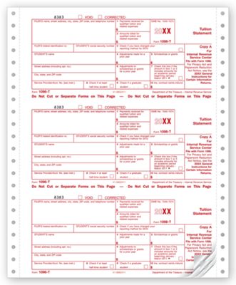 2012 Continuous 1098 T, Carbonless, Dated - Office and Business Supplies Online - Ipayo.com