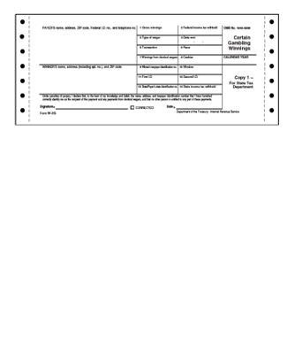 2012 Continuous W-2G, 4 part, Carbon, Electronic Filing - Office and Business Supplies Online - Ipayo.com