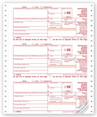 2016 Continuous 1099-Q, 4-part, Carbonless