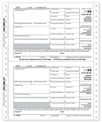 2012 Continuous W-2G, 6-part, Carbonless, Dateless - Office and Business Supplies Online - Ipayo.com