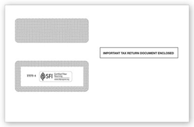 5 5/8 X 8 7/8 2016 1099 2-Up Double-Window Envelope