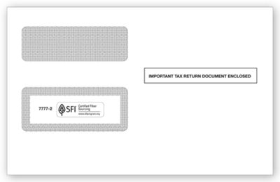 2020 1099 2-Up Double-Window Envelope, Self-Seal