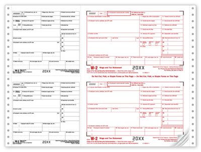 2016 Continuous W-2, Two-Wide, Carbonless