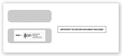 2020 1099 3-Up Double-Window Envelope (Stub On)