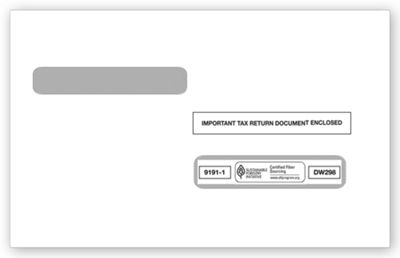 2016 4-Up Box Laser W-2 Double-Window Envelope