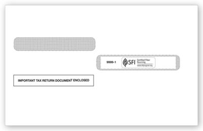 9 x 5 5/8 2016 4-Up Box Laser W-2 Double-Window Envelope