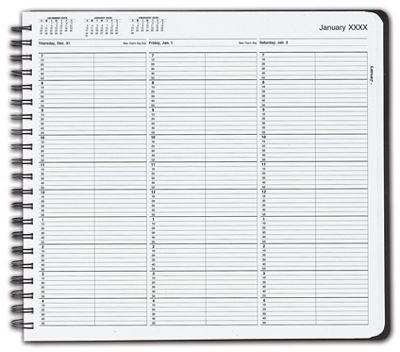 12 X 11 TimeScan 2 Col Wirebound Book – 10 Min, 7am-5pm w/extra hr