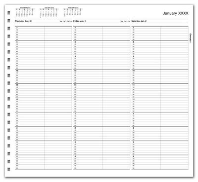 TimeScan 2 Col Looseleaf Book - 10 Min, 7am-5pm