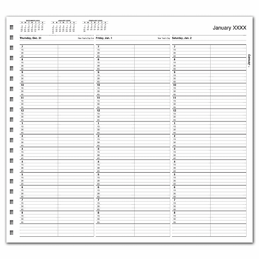 TimeScan 2 Col Looseleaf Book - 15 Min, 7am-9pm w/extra hr