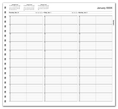 TimeScan 2 Col Looseleaf Book - 10 Min, 8am-6pm