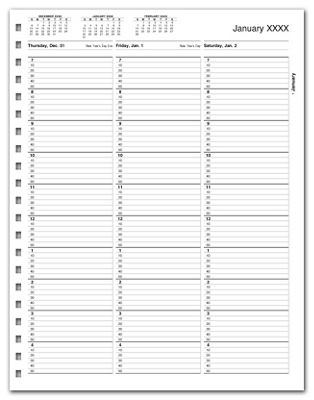 TimeScan 1 Col Looseleaf Book - 10 Min, 7am-5pm