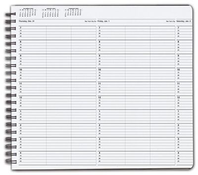 TimeScan 3 Col Wirebound Book - 15 Min, 7am-5pm