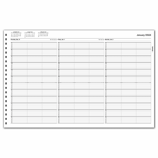 TimeScan 3 Col Looseleaf Book - 10 Min, 7am-7pm