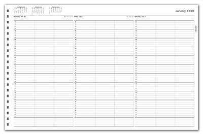TimeScan 3 Col Looseleaf Book - 15 Min, 8am-7pm w/extra hr - Office and Business Supplies Online - Ipayo.com