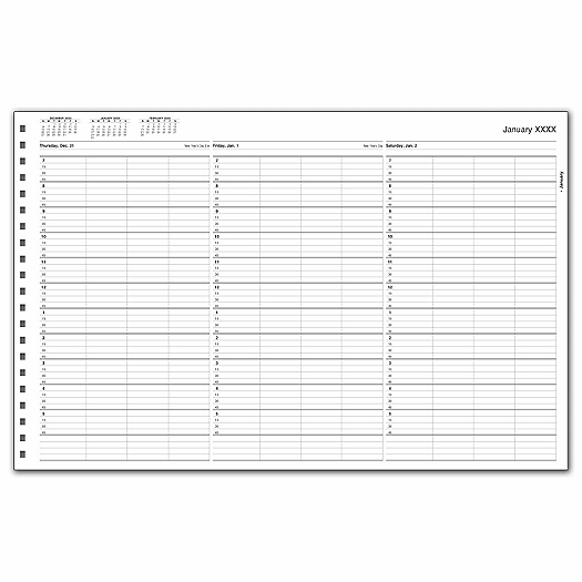 TimeScan 4 Col Looseleaf Book - 15 Min, 7am-6pm w/extra hr