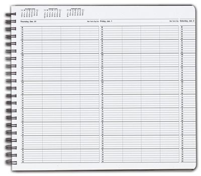 TimeScan 4 Col Wirebound Book - 10 Min, 8am-6pm