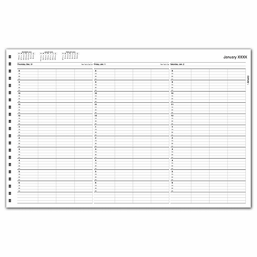 TimeScan 4 Col Looseleaf Book - 15 Min, 8am-7pm w/extra hr