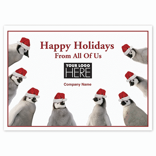 Penguin Greeting Holiday Logo Cards