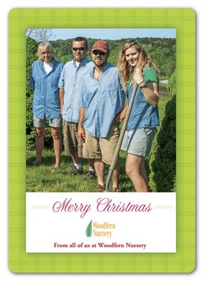 5 5/8 x 7 7/8 Showy Plaid Christmas Photo Cards