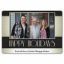 A touch of Art Deco gives the Make a Statement holiday photo card a sophisticated touch. Make it pop with your choice of ink colors for your company name or personalized message.