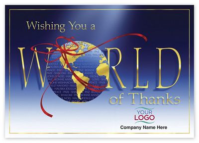 7 7/8 x 5 5/8 Round the World Holiday Logo Cards