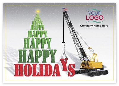 7 7/8 x 5 5/8 Carried Away Contractor & Builder Christmas Logo Cards