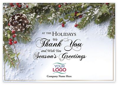 7 7/8 x 5 5/8 Fresh and Fragrant Holiday Logo Cards