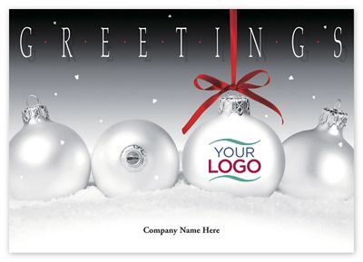 7 7/8 x 5 5/8 Frosty Display Holiday Logo Cards
