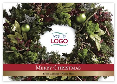 7 7/8 x 5 5/8 Emerald Ring Holiday Logo Cards