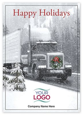 Headed Home Truck Driver Holiday Logo Cards