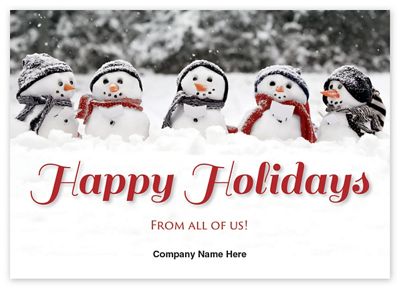 7 7/8 x 5 5/8 Frosty Group Holiday Logo Cards