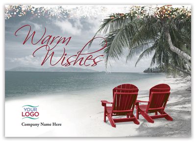 7 7/8 x 5 5/8 Caribbean Tidings Holiday Logo Cards