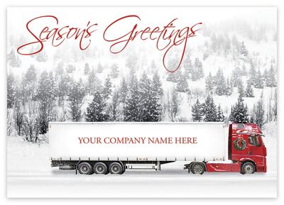 On the Road Truck Driver Holiday Cards