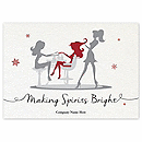 The Primped & Pampered Logo Cards deliver a professional yet charming, personalized holiday cards that you can customize online with your company name on the front of the cards in minutes.