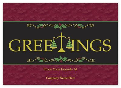 7 7/8 x 5 5/8 Balanced Wishes Attorney Legal Holiday Cards