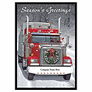5 5/8 x 7 7/8 Big Rig Wreath Truck Driver Holiday Logo Cards